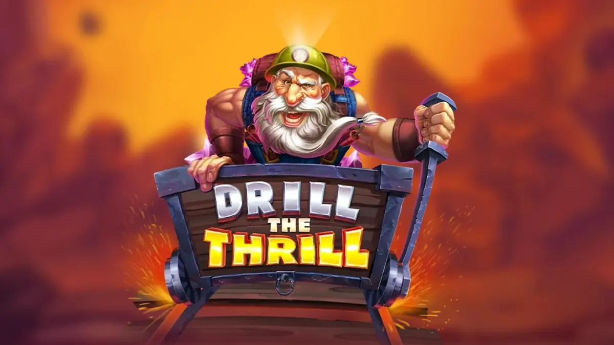 Tampilan layar permainan slot Drill the Thrill pada perangkat seluler